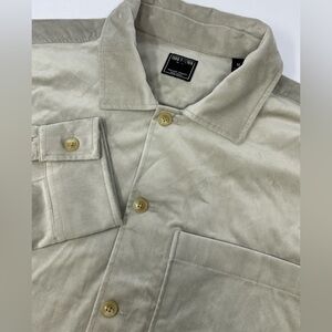 NEW Todd Snyder Long Sleeve Velvet Button Up Shirt Mens Sz M Light Gray R2